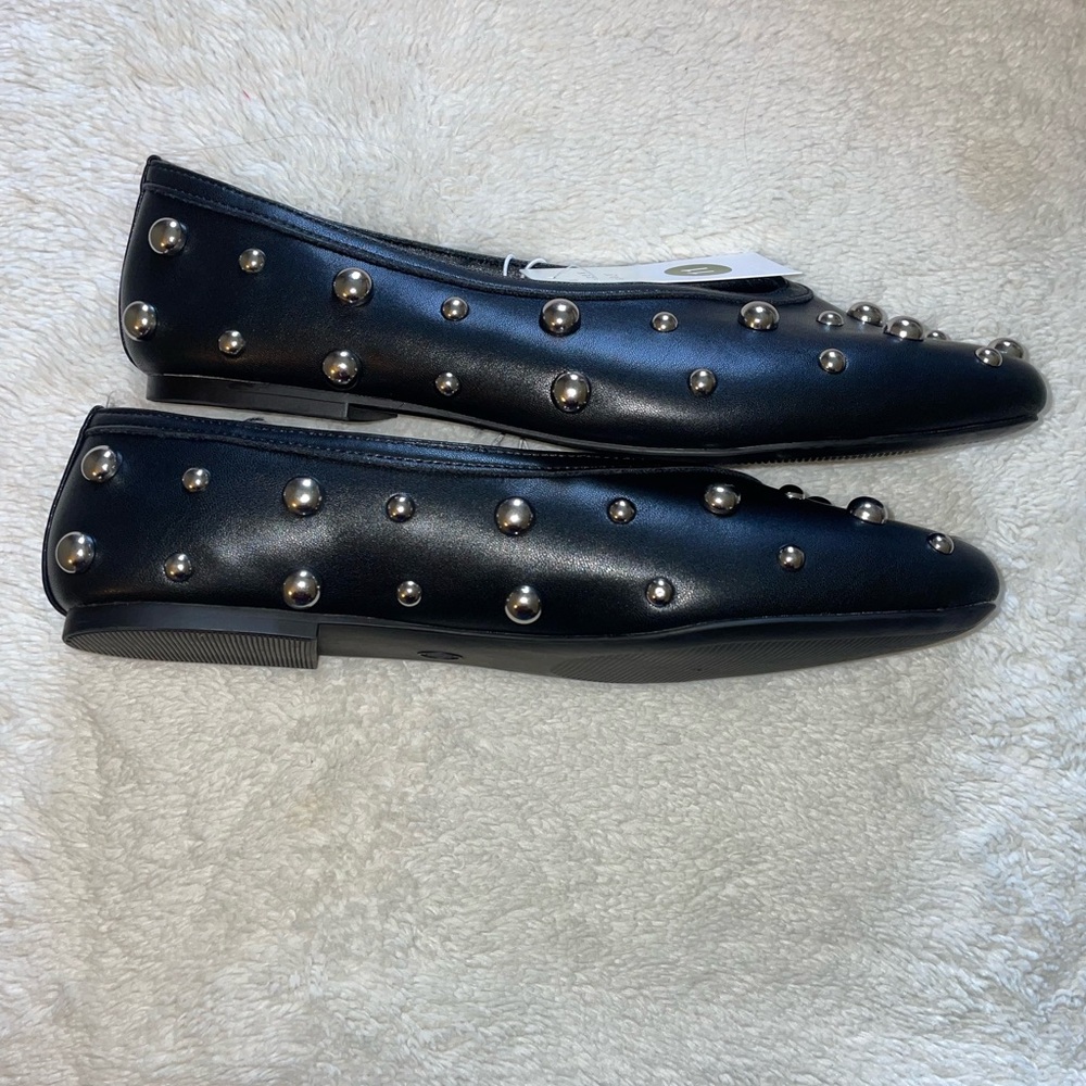 A New Day Sammie Studded Black Ballet Flats with Memory Foam Insole - Picture 8 of 9